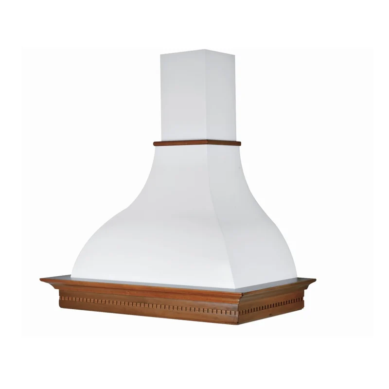 Hotte Cuisine Rustique Blanche RAFFAELLO Noyer Sculpté 90 cm