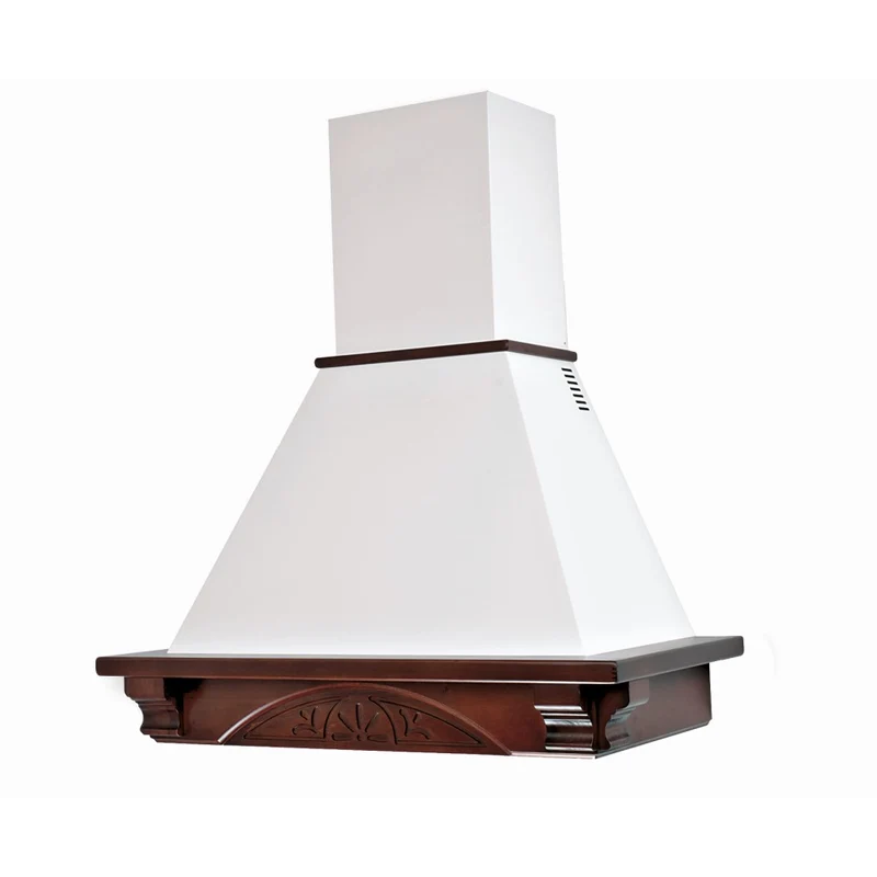 Hotte rustique blanche DOLCE VITA avec structure en bois de tabac 90 cm