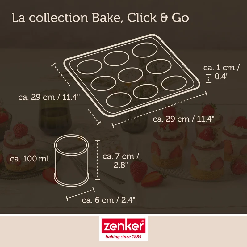 Set de 4 ustensiles de pâtisserie moule à gâteaux bols et spatule Zenker Bake Click and Go