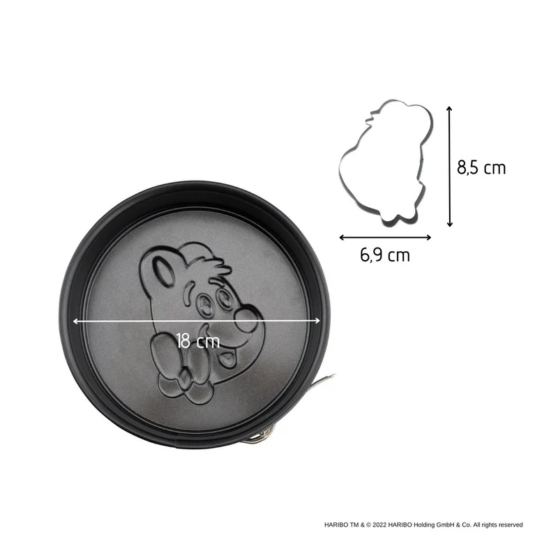 Set de 4 ustensiles de pâtisserie moule à manqué emporte-pièce ourson et spatule de cuisine Zenker Haribo