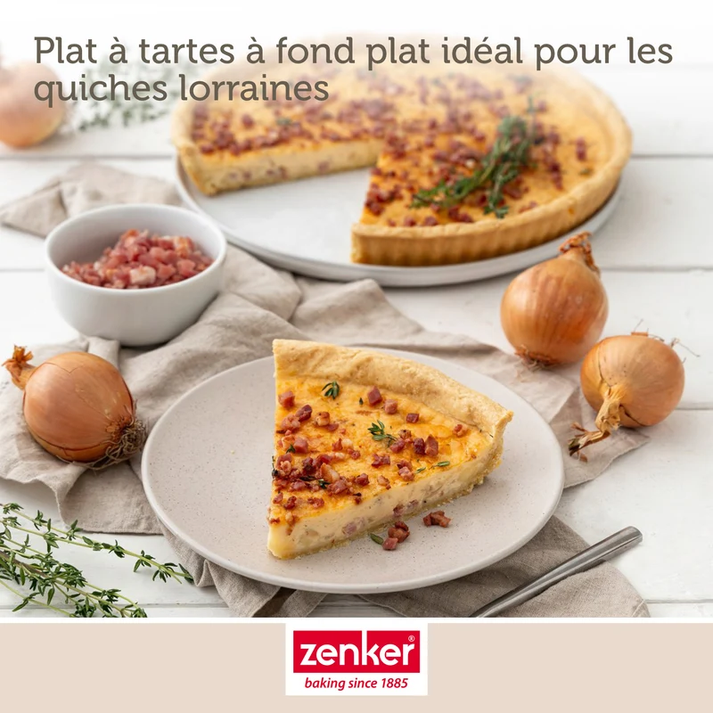 Set pâtisserie avec moule à quiche Lorraine 30 cm, 2 bols à mixer et 1 spatule Zenker