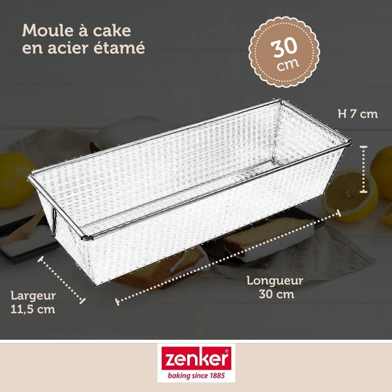 Set de 4 ustensiles de pâtisserie moule à gâteaux bol et spatule Zenker Silver