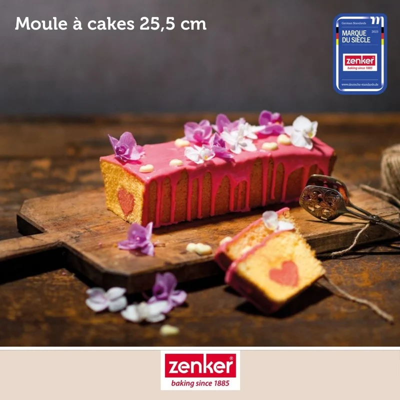 Set comprenant 1 Moule à cake en acier étamé, 1 spatule Zenker et 2 bols à mixer en inox Fackelmann