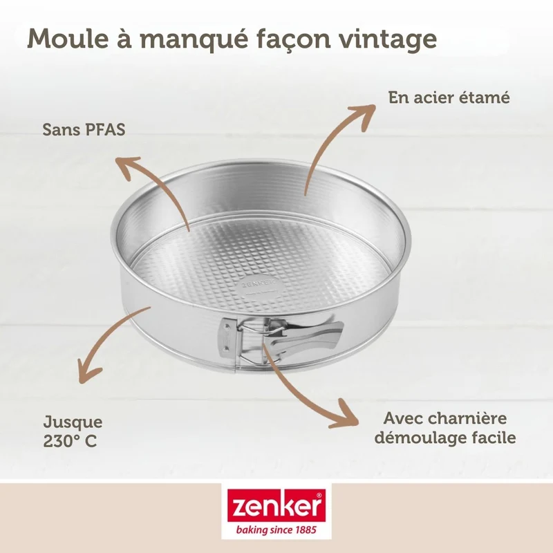 Set de 4 ustensiles de pâtisserie moule à gâteaux 2 bols et spatule Zenker Silver