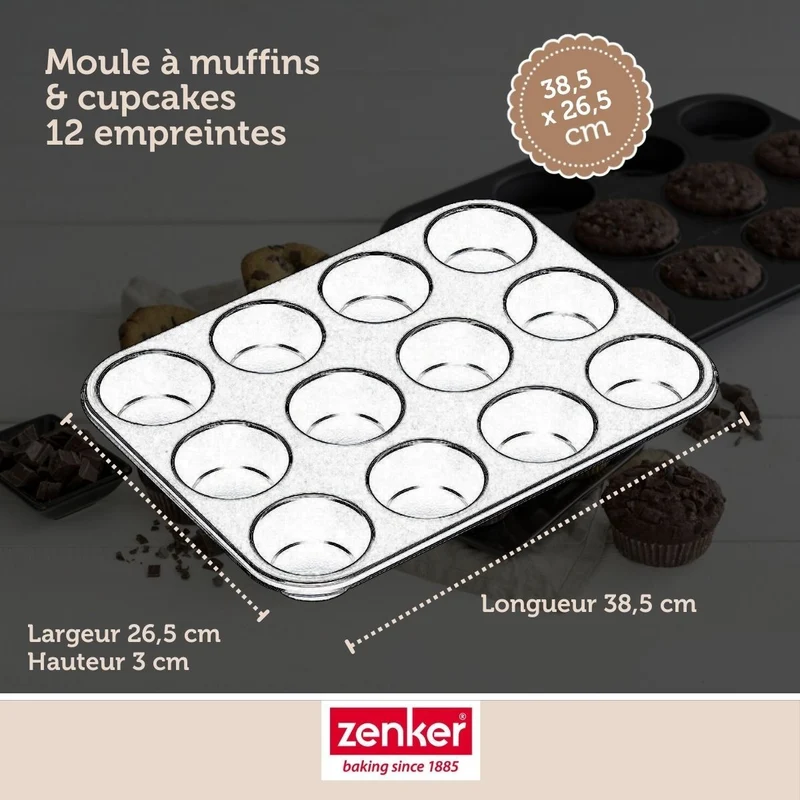 Set de 4 ustensiles de pâtisserie moule à gâteaux bol spatule Black mettallic Black mettallic Zenker Black mettallic