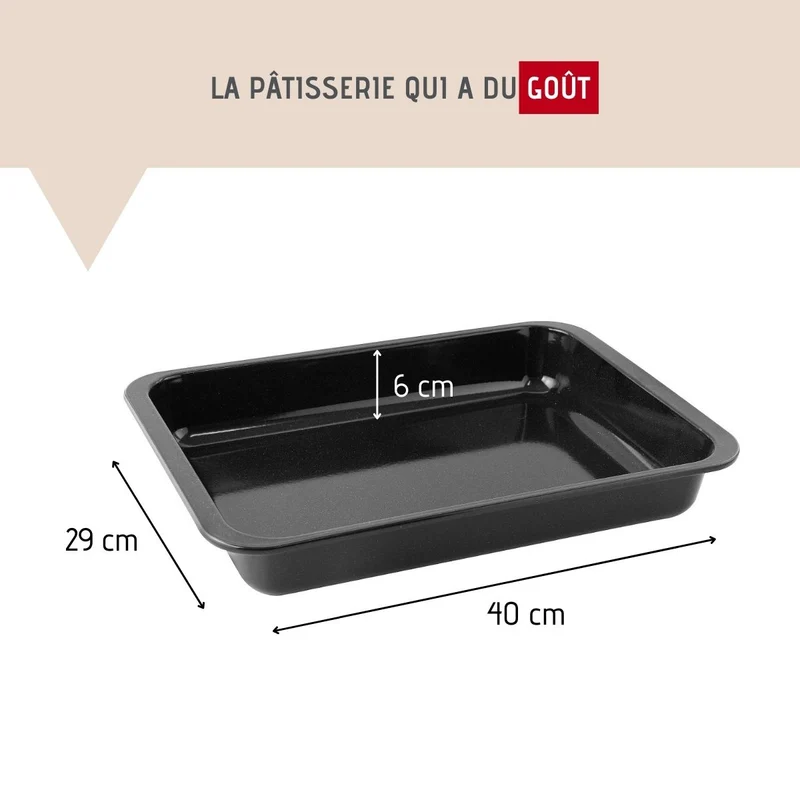 Ensemble de 2 Plats rectangulaire XXL 40 x 29 cm en acier émaillé Zenker Spécial Cooking