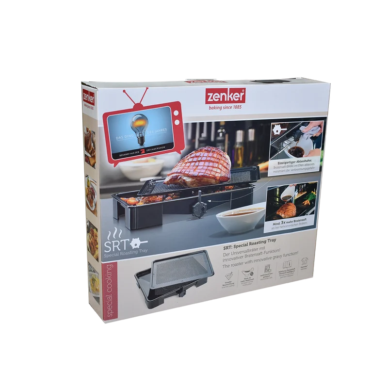 Lot de 2 plats four 39/39 cm en acier émaillé avec 2 ustensiles Zenker Special cooking