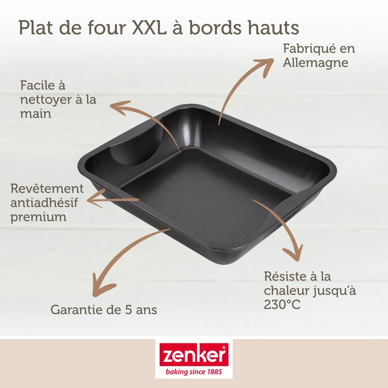 Ensemble de 2 Plats à four XXL rectangle 40 x 34 cm Zenker Spécial Cooking