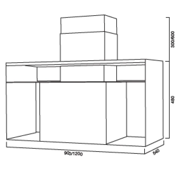 Hotte aspirante URBAN SPACE en inox bruni 90 cm