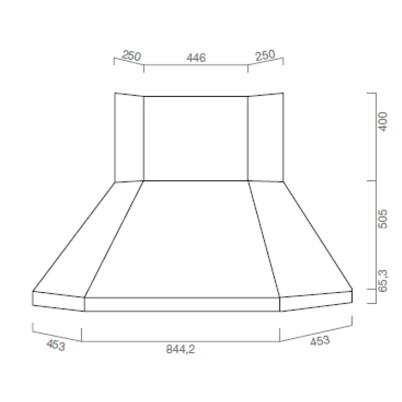 Hotte aspirante URBAN CORNER en inox bruni 105x105 cm