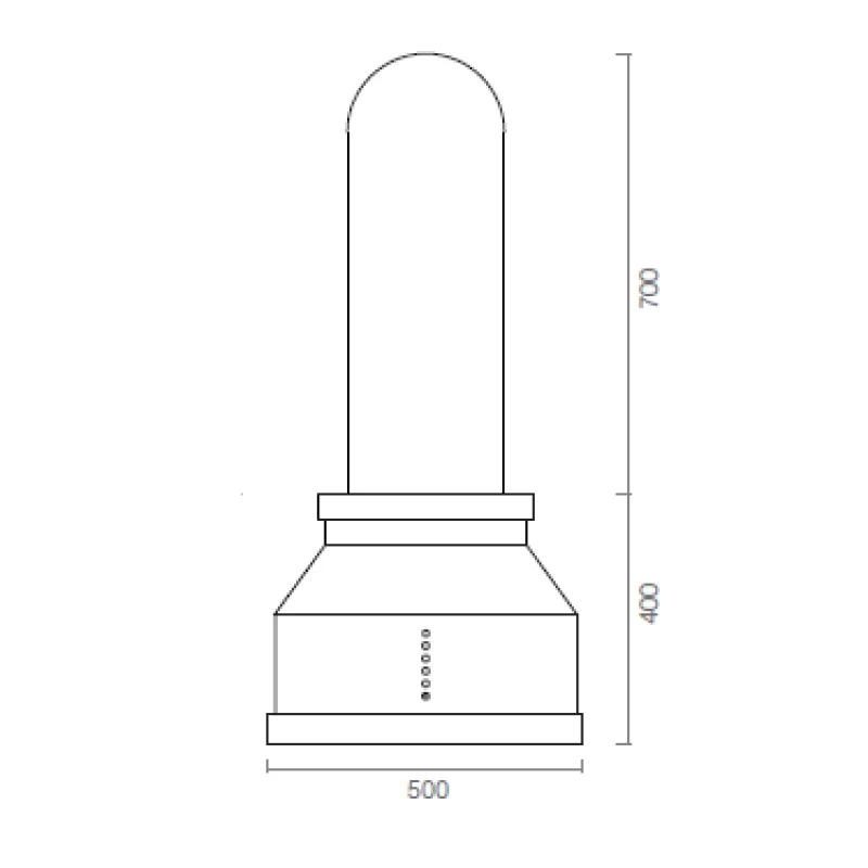 Hotte aspirante URBAN 100% en inox bruni Ø50 cm