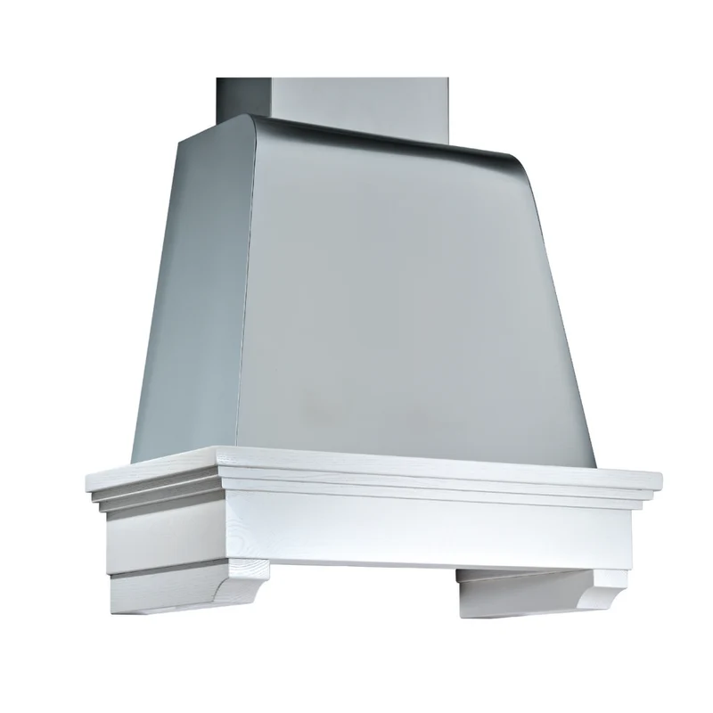 Hotte aspirante MEMORY en inox argenté et structure en bois de frêne blanc 90 cm