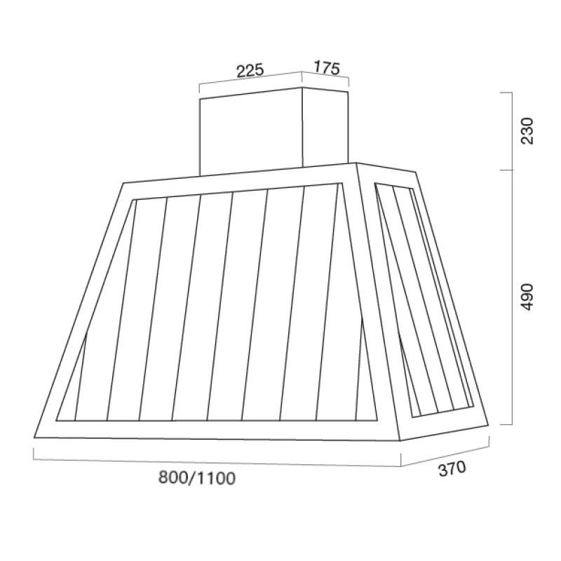 Hotte aspirante GARAGE METAL en inox bruni 80 cm