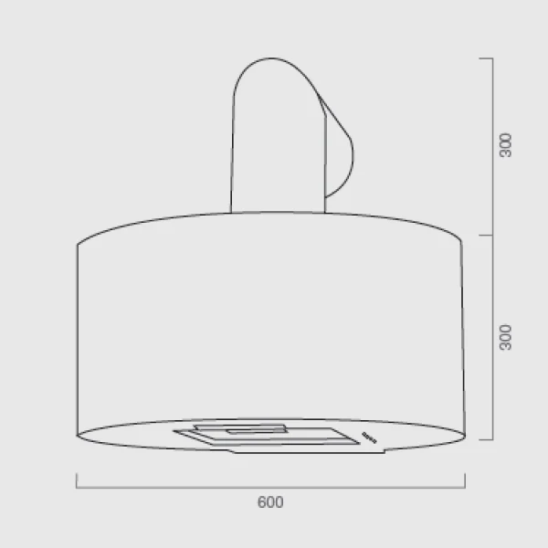 Hotte aspirante CURVE en acier inoxydable Piombo Ø60 cm