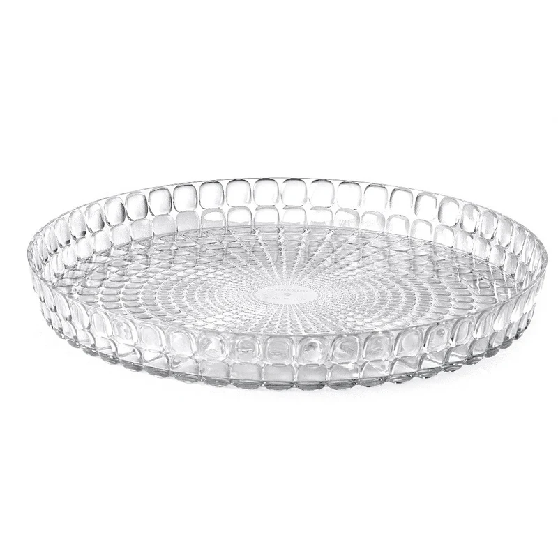 PLATEAU ROND TRANSPARENT TIFFANY