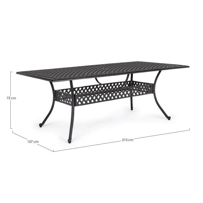 Table Extérieure Rectangulaire Anthracite 107x213 cm