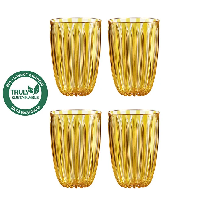 Coffret de 4 verres ambrés Guzzini Dolcevita
