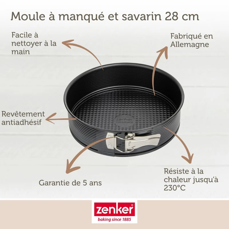 Set de 4 ustensiles de pâtisserie moule à manqué 2 bols et spatule Black mettallic Black mettallic Zenker Black mettallic