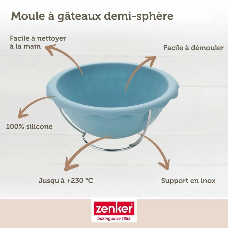 Set de 4 ustensiles de pâtisserie moule à gâteaux bol et spatule Zenker Spécial Football