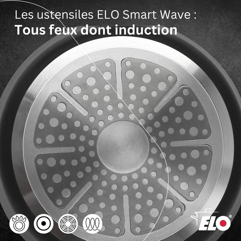 Wok 24 cm antiadhésif sans PFAS Elo Smart Wave