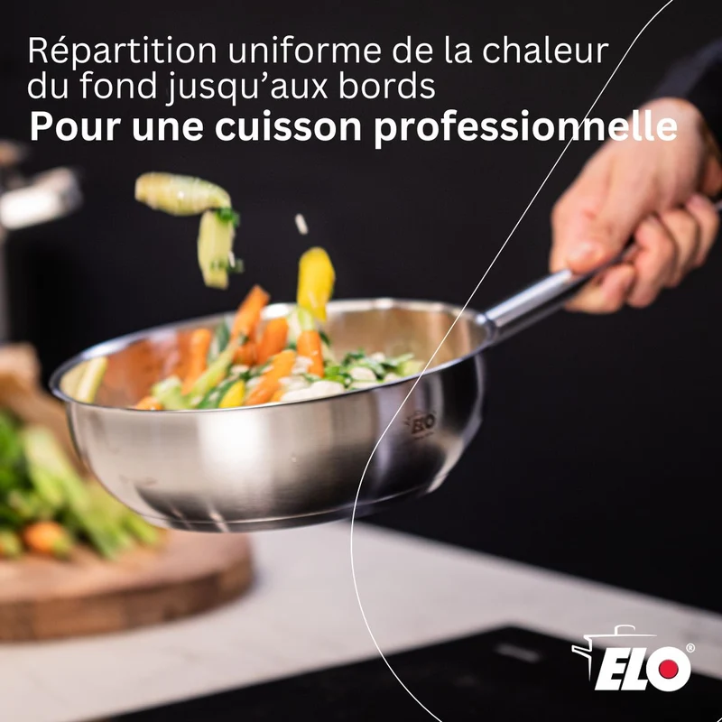 Sauteuse 24 cm en acier inoxydable 18/8 Elo Profi Cuisine