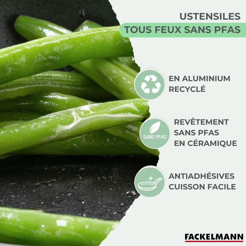 Ensemble de 3 poêles de 24, 28 et 30 cm et 3 casseroles 16, 18 et 20 cm Fackelmann Brandao