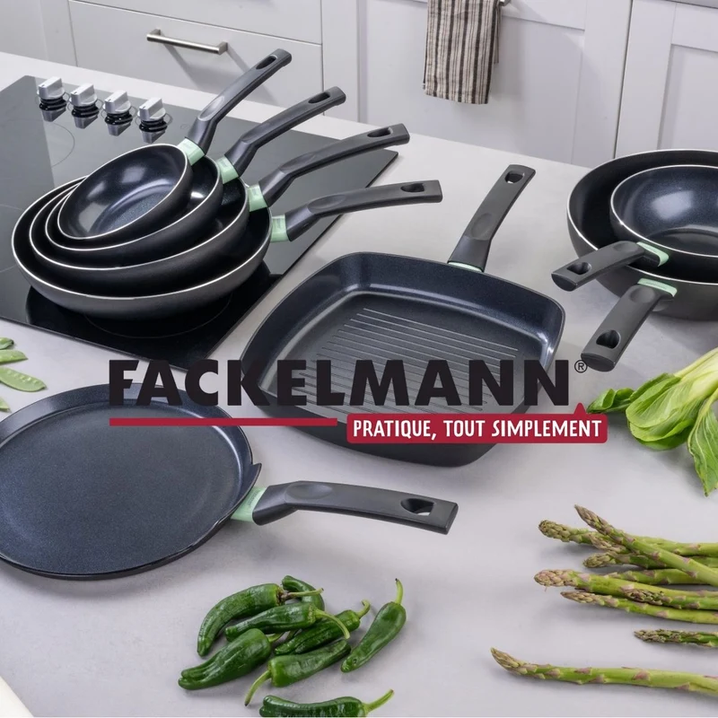 Ensemble de 2 poêles de 16 et 20 cm et 3 casseroles 16, 18 et 20 cm Fackelmann Brandao