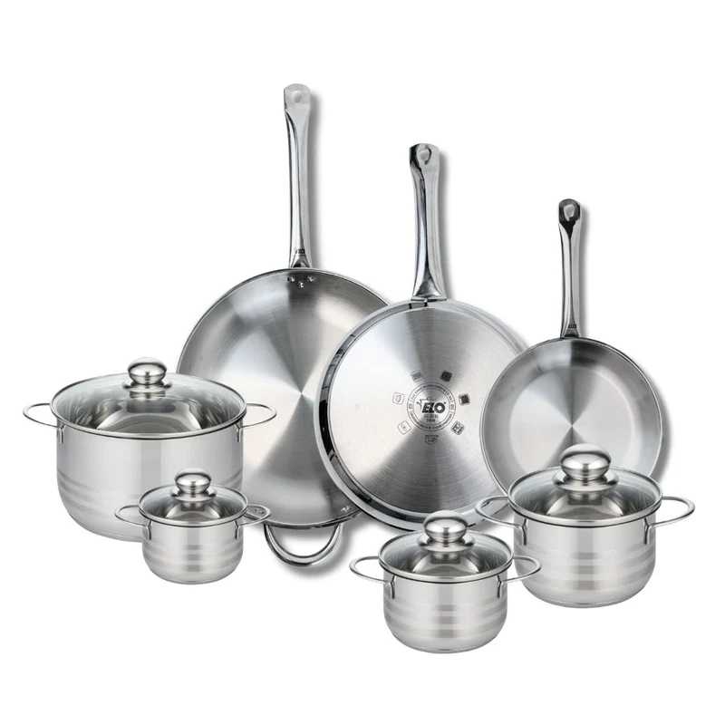Ensemble de 3 Poêles de cuisson 24, 28 et 32 cm et 4 faitouts 12, 14, 16 et 20 cm Elo Profi Brillant