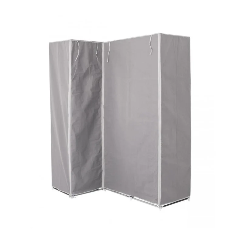 Meuble d'angle avec 2 caissons et 12 étagères - Gris - 131x87,5x169 cm