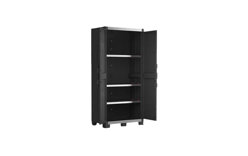 Meuble Haut en Plastique avec 3 Etagères Renforcées - H188xP54xL89 cm