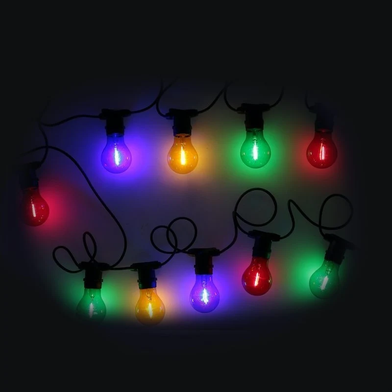 Chaîne 5M 10 LAMPES. Verre multicolore