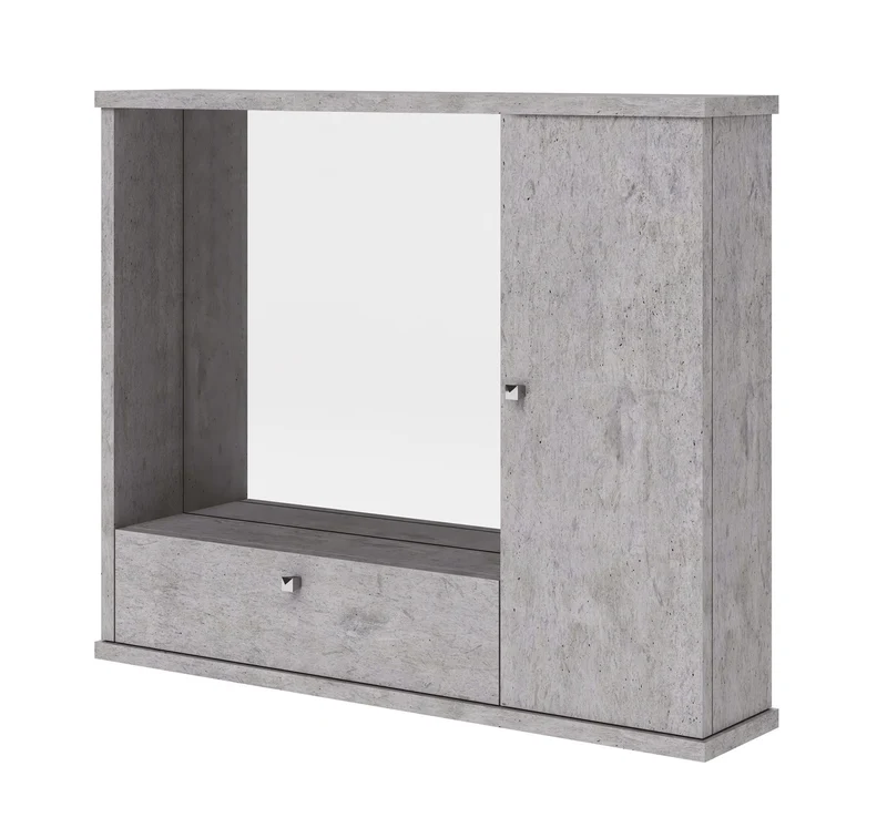 Miroir de salle de bain gris meubles modernes meubles modernes 1 anta avec des projecteurs H.61x73x14