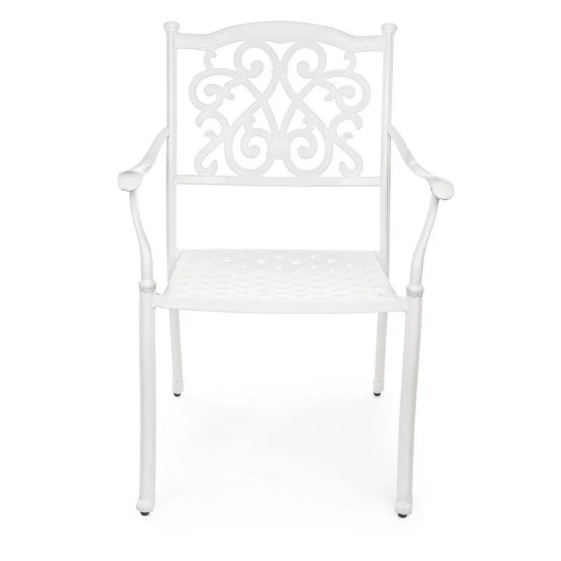 Chaise Ivrea Blanche Avec Accoudoirs Pour Extérieur