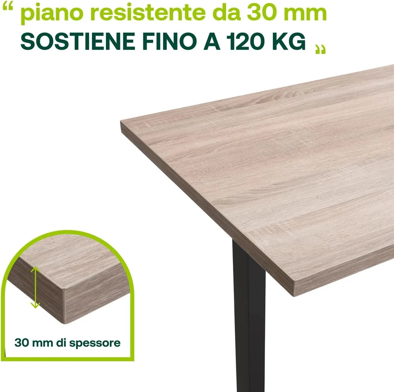 Bureau réglable en hauteur Bureau debout ENERGIA 150x69 cm Coloris chêne miel et noir
