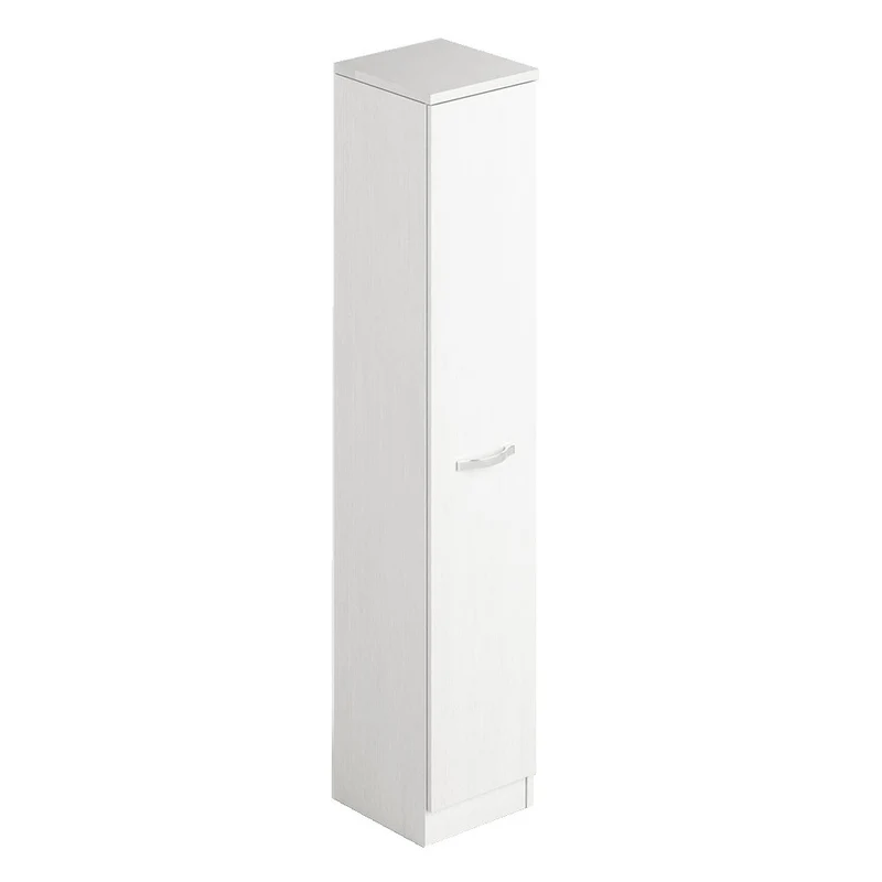 Armoire À Chaussures En Bois Blanc, 1 Porte, 6 Étagères, 182x71x38 Cm