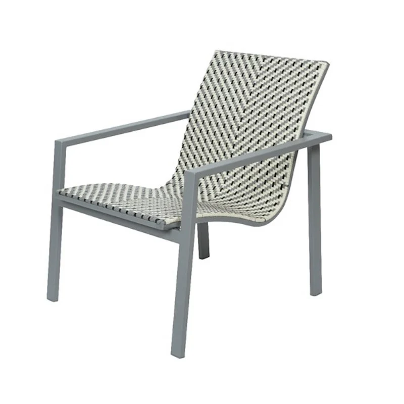 Salon extérieur Québec 3 pièces gris - Fauteuils et table basse en fer peint