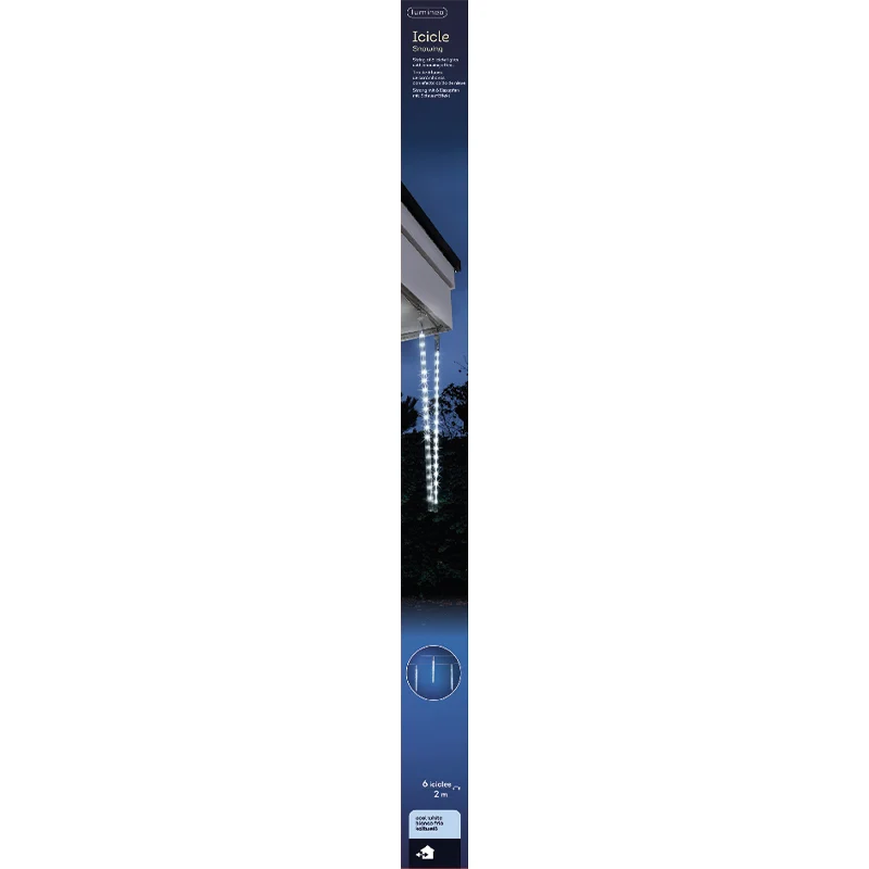 Lumières de Noël en forme de larme 216 LED 2 mètres blanc froid