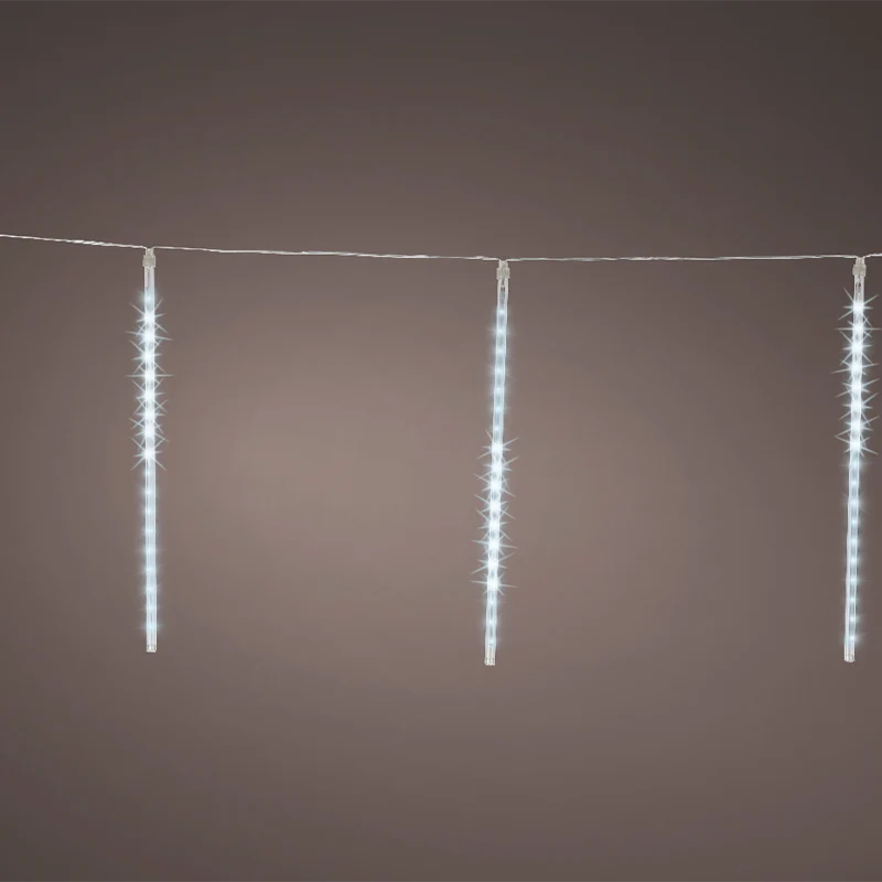 Lumières de Noël en forme de larme 216 LED 2 mètres blanc froid
