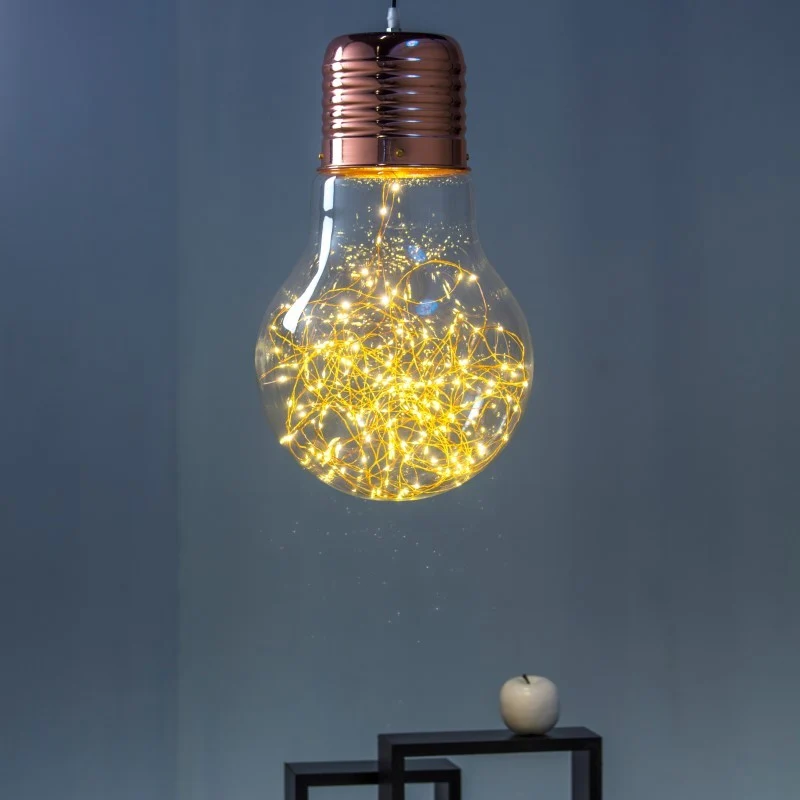 Ampoule Micro LED 180 Cuivre H45cm