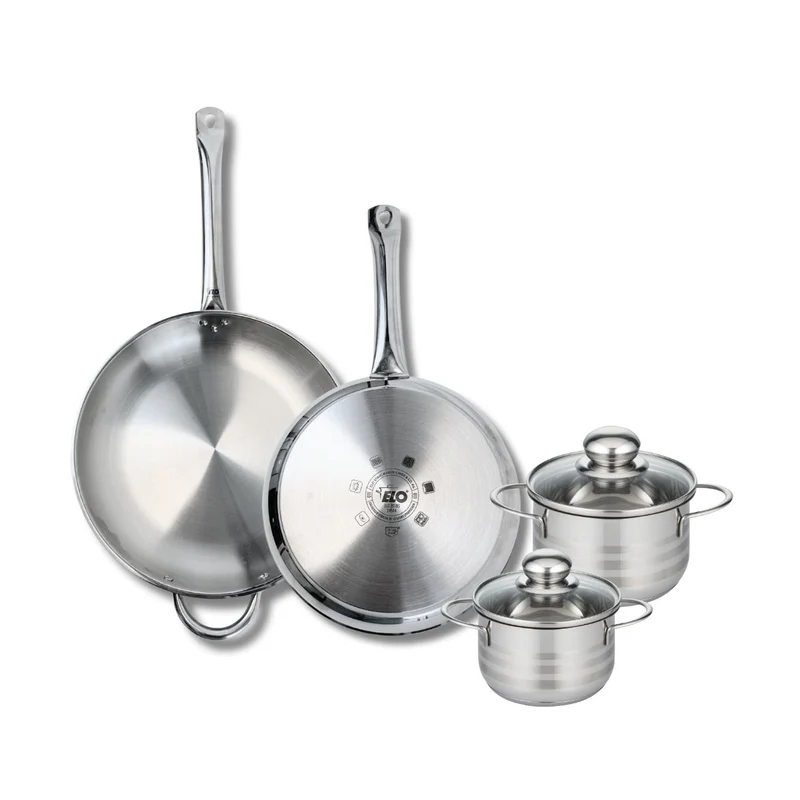 Ensemble de 2 Poêles de cuisson 28 et 32 cm et 2 faitouts 14 et 16 cm Elo Profi Brillant