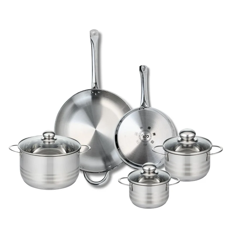 Ensemble de 2 Poêles de cuisson 24 et 32 cm et 3 faitouts 14, 16 et 20 cm Elo Profi Brillant