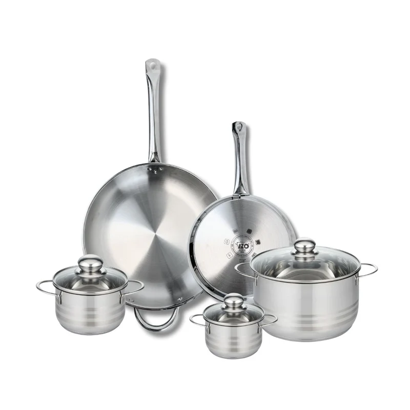 Ensemble de 2 Poêles de cuisson 24 et 32 cm et 3 faitouts 12, 14 et 20 cm Elo Profi Brillant