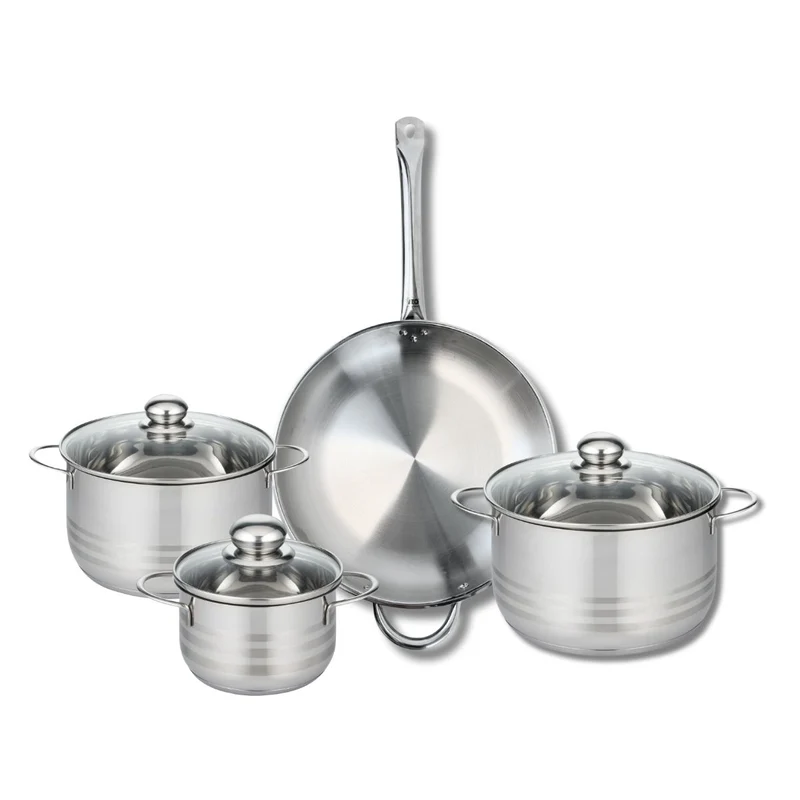 Ensemble de 1 Poêle de cuisson 32 cm et 3 faitouts 16, 20 et 24 cm Elo Profi Brillant