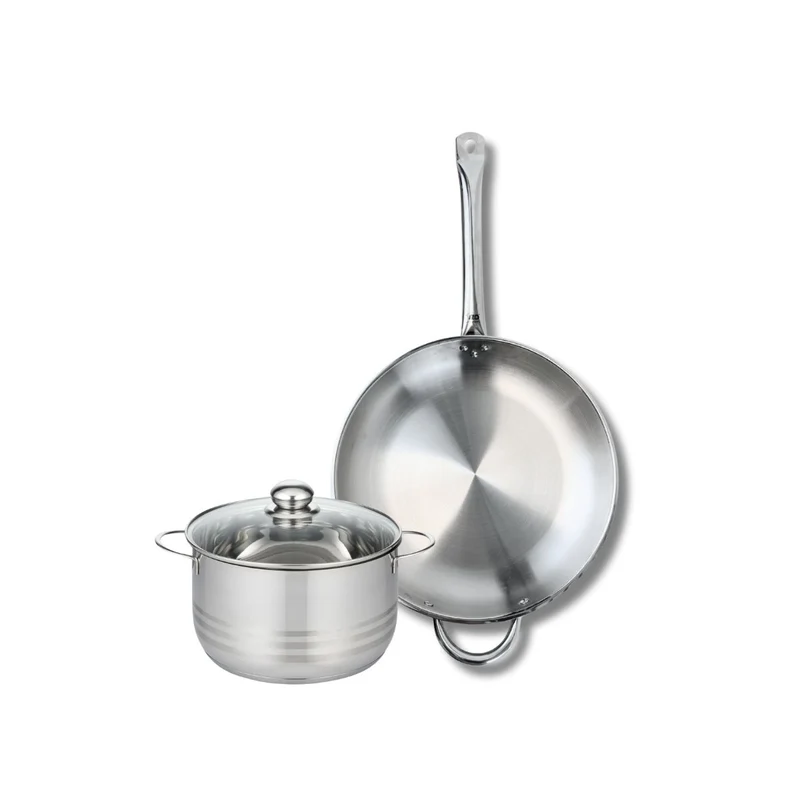 Ensemble de 1 Poêle de cuisson 32 cm et 1 faitout 20 cm Elo Profi Brillant
