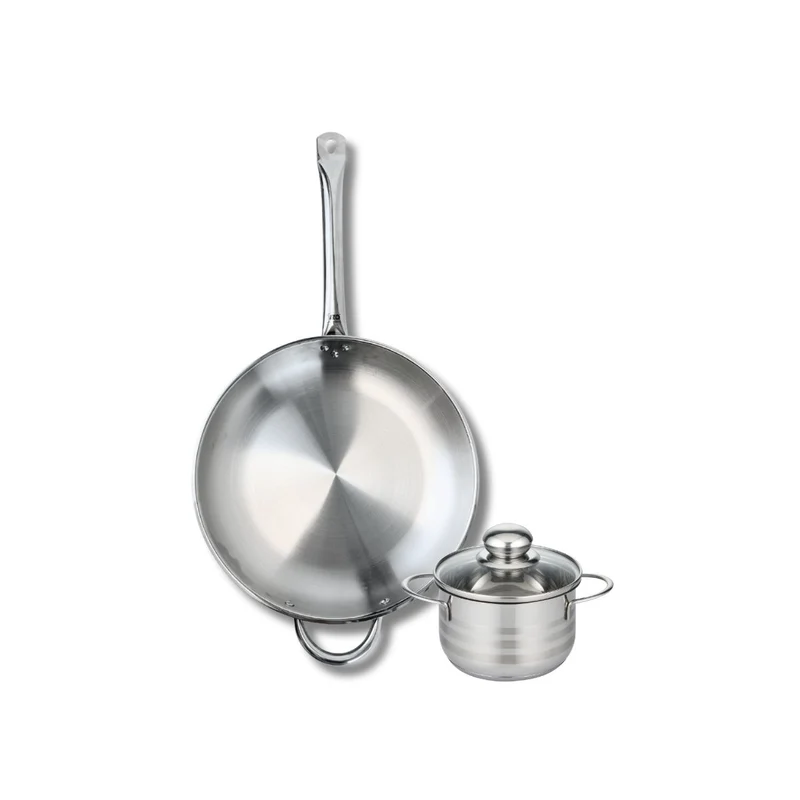 Ensemble de 1 Poêle de cuisson 32 cm et 1 faitout 14 cm Elo Profi Brillant