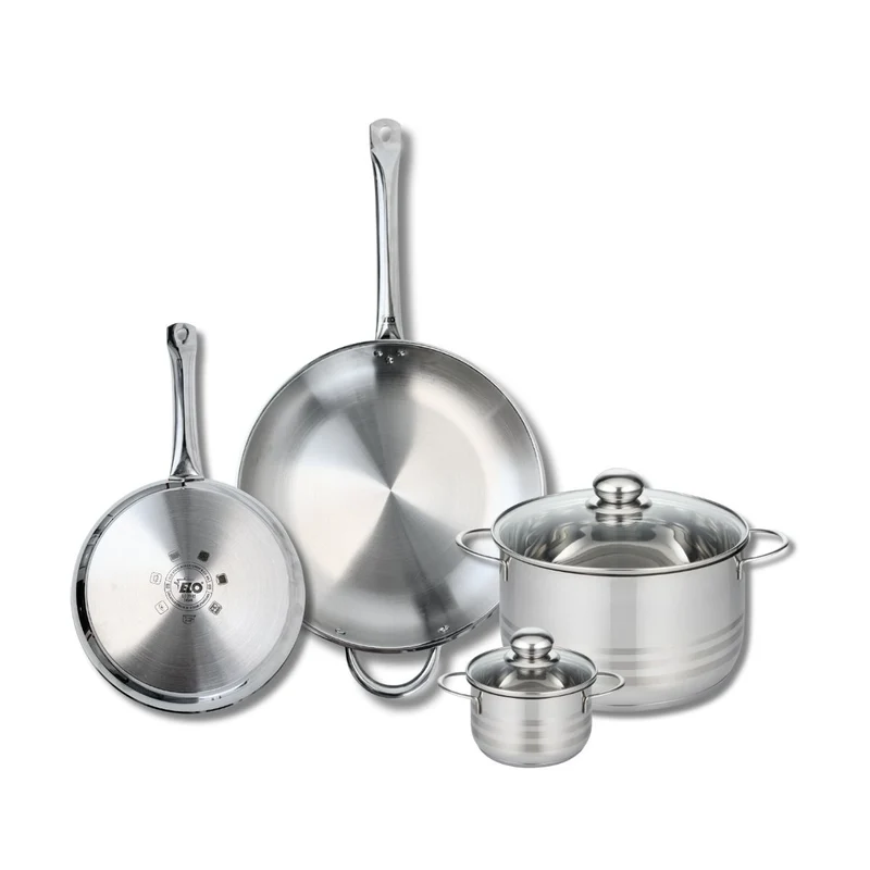 Ensemble de 2 Poêles de cuisson 24 et 32 cm et 2 faitouts 12 et 24 cm Elo Profi Brillant