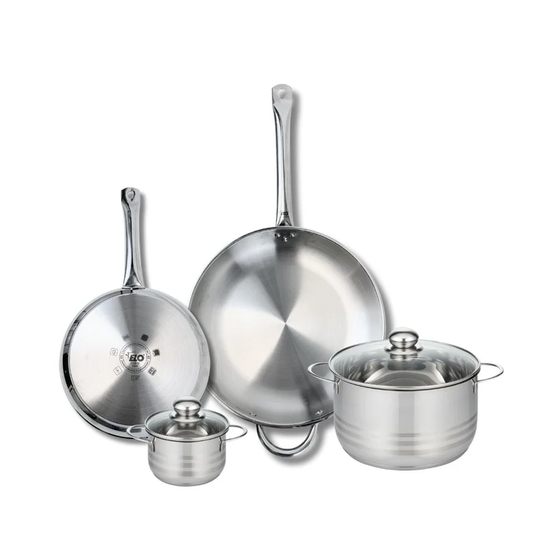 Ensemble de 2 Poêles de cuisson 24 et 32 cm et 2 faitouts 12 et 20 cm Elo Profi Brillant