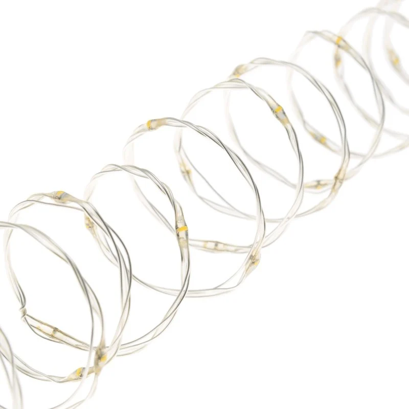 Chaîne MicroLED 500 - Bobine 25m - Blanc Chaud - Câble Argent Transparent