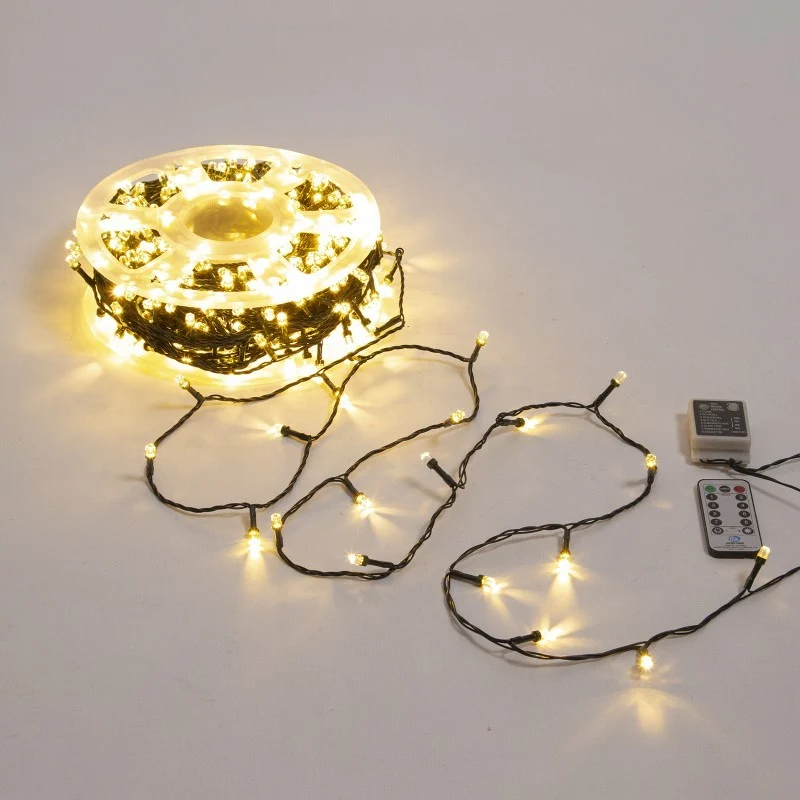 Chaîne 500 LED Blanc Chaud 50 m en Bobine