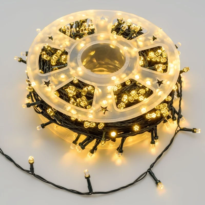 Chaîne 500 LED Blanc Chaud 50 m en Bobine